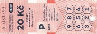 Communication of the city: Plzeň (Czechy) - ticket abverse.