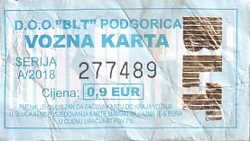 Communication of the city: Podgorica (Czarnogóra) - ticket abverse.