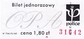Communication of the city: Police (Polska) - ticket abverse