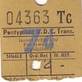 Communication of the city: Pontypridd (Wielka Brytania) - ticket abverse