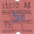 Communication of the city: Pontypridd (Wielka Brytania) - ticket abverse