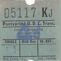 Communication of the city: Pontypridd (Wielka Brytania) - ticket abverse