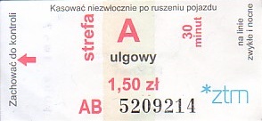 Communication of the city: Poznań (Polska) - ticket abverse. <IMG SRC=img_upload/_pasekIRISAFE.png alt="pasek IRISAFE">