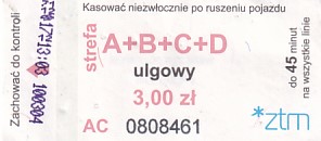 Communication of the city: Poznań (Polska) - ticket abverse. <IMG SRC=img_upload/_pasekIRISAFEj.png alt="pasek IRISAFE">