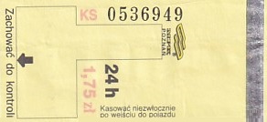 Communication of the city: Poznań (Polska) - ticket abverse. 