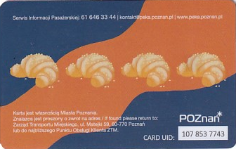Communication of the city: Poznań (Polska) - ticket reverse