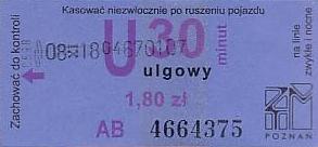 Communication of the city: Poznań (Polska) - ticket abverse. <IMG SRC=img_upload/_pasekIRISAFE3.png alt="pasek IRISAFE"><IMG SRC=img_upload/_0wymiana1.png>