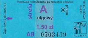 Communication of the city: Poznań (Polska) - ticket abverse. <IMG SRC=img_upload/_pasekIRISAFE3.png alt="pasek IRISAFE">