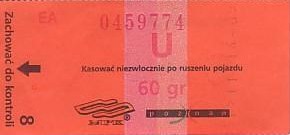 Communication of the city: Poznań (Polska) - ticket abverse