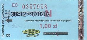 Communication of the city: Poznań (Polska) - ticket abverse