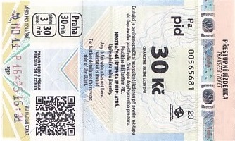 Communication of the city: Praha (Czechy) - ticket abverse. 