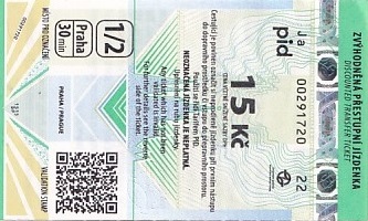Communication of the city: Praha (Czechy) - ticket abverse. 