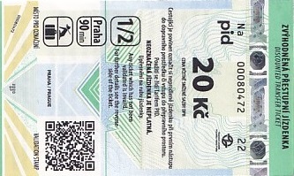 Communication of the city: Praha (Czechy) - ticket abverse. 