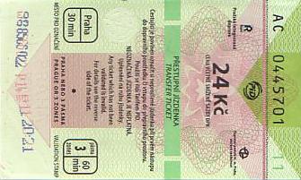 Communication of the city: Praha (Czechy) - ticket abverse. <IMG SRC=img_upload/_0wymiana3.png>