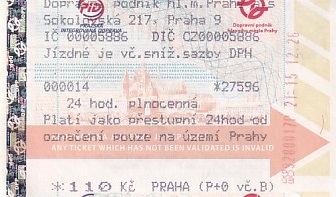 Communication of the city: Praha (Czechy) - ticket abverse. <IMG SRC=img_upload/_0wymiana2.png>