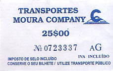 Communication of the city: Praia (Rep. Zielonego Przylądka) - ticket abverse