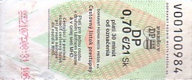 Communication of the city: Prešov (Słowacja) - ticket abverse