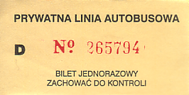 Communication of the city: Pruszcz Gdański (Polska) - ticket abverse