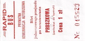 Communication of the city: Pruszków (Polska) - ticket abverse