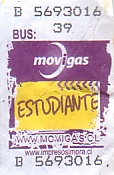 Communication of the city: Punta Arenas (Chile) - ticket abverse. 