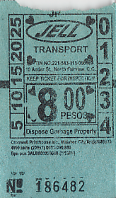 Communication of the city: Quezon (Filipiny) - ticket abverse