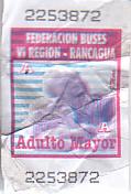 Communication of the city: Rancagua (Chile) - ticket abverse. 