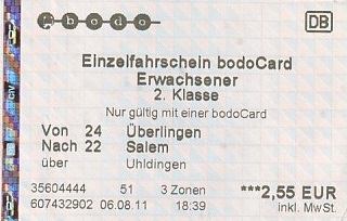 Communication of the city: Ravensburg (Niemcy) - ticket abverse