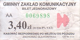 Communication of the city: Rędziny (Polska) - ticket abverse. <IMG SRC=img_upload/_0ekstrymiana2.png>