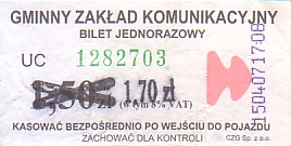 Communication of the city: Rędziny (Polska) - ticket abverse. <IMG SRC=img_upload/_przebitka.png alt="przebitka">