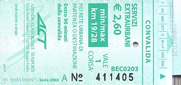 Communication of the city: Reggio nell Emilia (Włochy) - ticket abverse