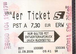 Communication of the city: Remscheid (Niemcy) - ticket abverse
