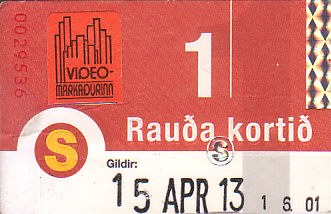 Communication of the city: Reykjavík (Islandia) - ticket abverse