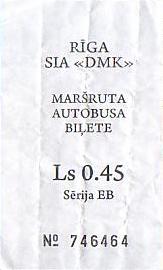 Communication of the city: Rīga (Łotwa) - ticket abverse