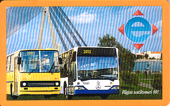 Communication of the city: Rīga (Łotwa) - ticket abverse. <IMG SRC=img_upload/_chip2.png alt="tekturowa karta elektroniczna">