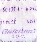 Communication of the city: Rijeka (Chorwacja) - ticket abverse. 