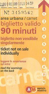 Communication of the city: Rimini (Włochy) - ticket abverse. 