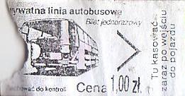 Communication of the city: Rogozino (Polska) - ticket abverse