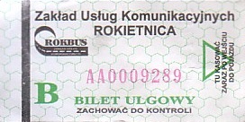 Communication of the city: Rokietnica (Polska) - ticket abverse. hologram ORIGINAL PRODUCT