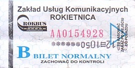 Communication of the city: Rokietnica (Polska) - ticket abverse. hologram HOLOGRAF
<IMG SRC=img_upload/_0ekstrymiana2.png>