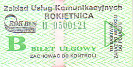 Communication of the city: Rokietnica (Polska) - ticket abverse. 