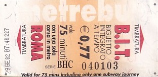 Communication of the city: Roma (Włochy) - ticket abverse. <IMG SRC=img_upload/_0wymiana2.png>