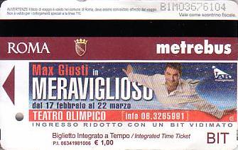 Communication of the city: Roma (Włochy) - ticket abverse. 