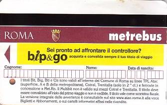 Communication of the city: Roma (Włochy) - ticket abverse