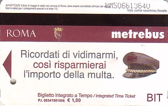 Communication of the city: Roma (Włochy) - ticket abverse. <IMG SRC=img_upload/_0wymiana2.png>