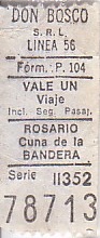 Communication of the city: Rosario (Argentyna) - ticket abverse. 