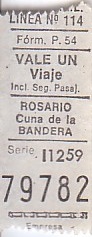 Communication of the city: Rosario (Argentyna) - ticket abverse