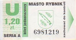 Communication of the city: Rybnik (Polska) - ticket abverse
