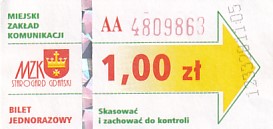 Communication of the city: Starogard Gdański (Polska) - ticket abverse. <IMG SRC=img_upload/_0wymiana3.png>