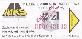 Communication of the city: Skarżysko-Kamienna (Polska) - ticket abverse. <IMG SRC=img_upload/_przebitka.png alt="przebitka">