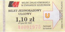 Communication of the city: Stargard (Polska) - ticket abverse. 